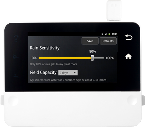 RainMachine HD - RainSensitivity screen